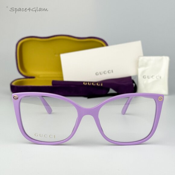 Gucci Women Eyeglasses Violet Demo Square GG0026O 014 BRAND NEW main image 6
